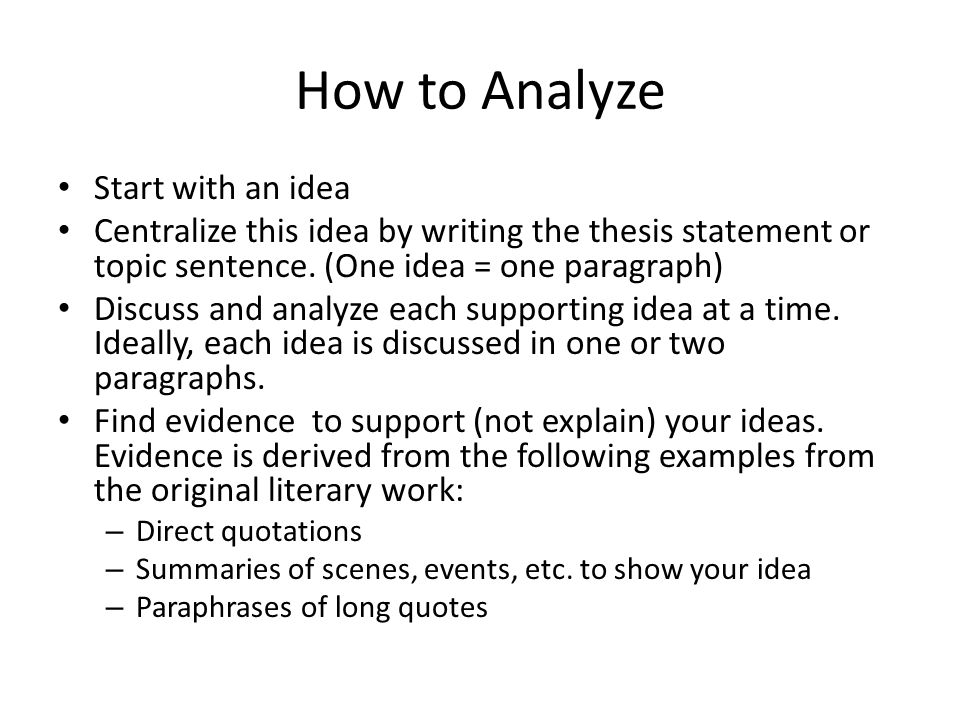 How to Write an Analysis Paragraph